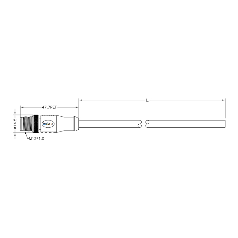 CAN BUS M12 5pin A code male straight molded cable,shielded